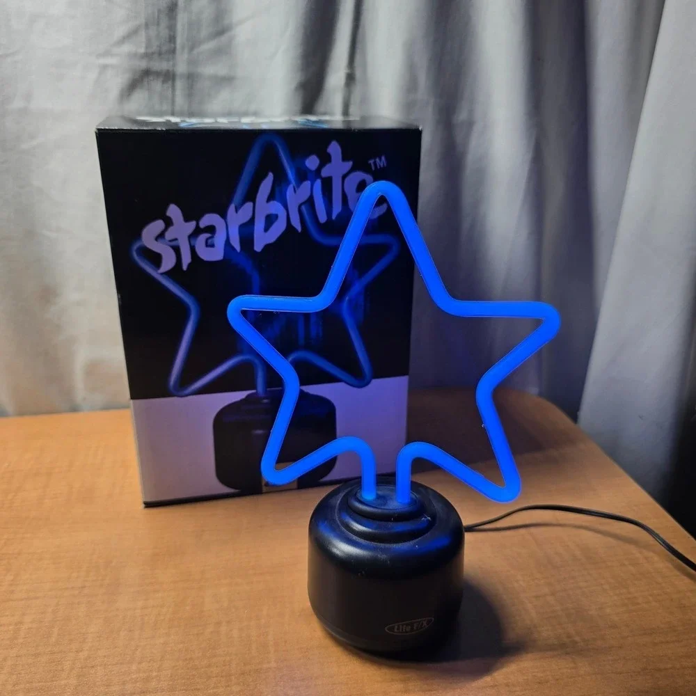 Starbrite Blue Neon Lite Model 16702 Lightweight‎ Adapter included Star Shape
